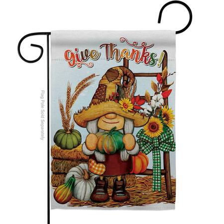 ANGELENO HERITAGE 13 x 18.5 in. Falltime Thanksgiving Give Thanks Garden Flag G130417-BO